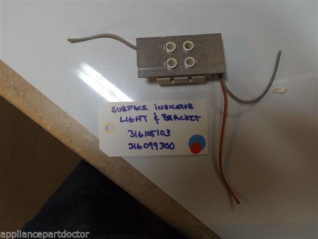 FRIGIDARE STOVE 316105103 316099300 Bracket-indicator Light, Hot Surface FRIGIDARE STOVE 316105103 316099300 Bracket-indicator Light, Hot Surface